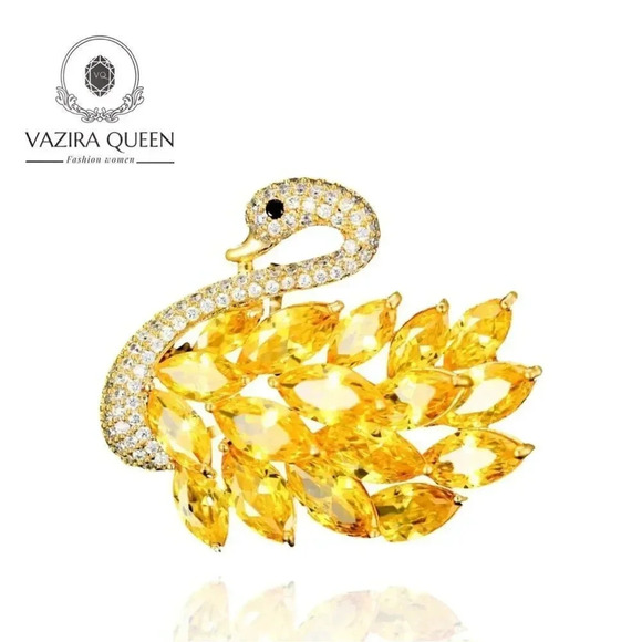 VQ Swan Brooch - Picture 1 of 4
